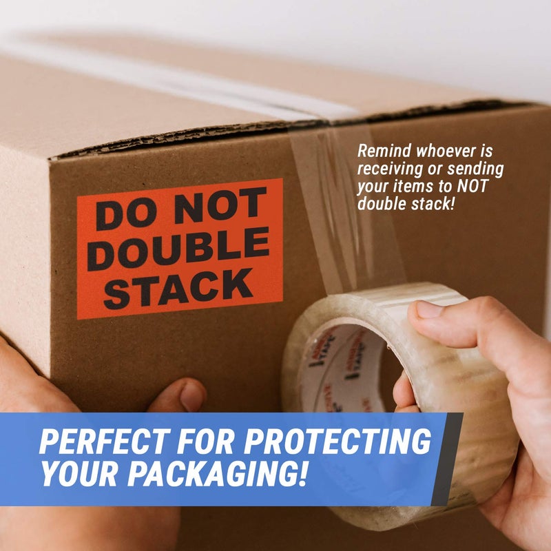 OfficeSmartLabels Do Not Double Stack Labels (5 x 3 inch, Orange - 300 Labels) Warning Do Not Stack Stickers for Shipping Packing & Handling - Image 3